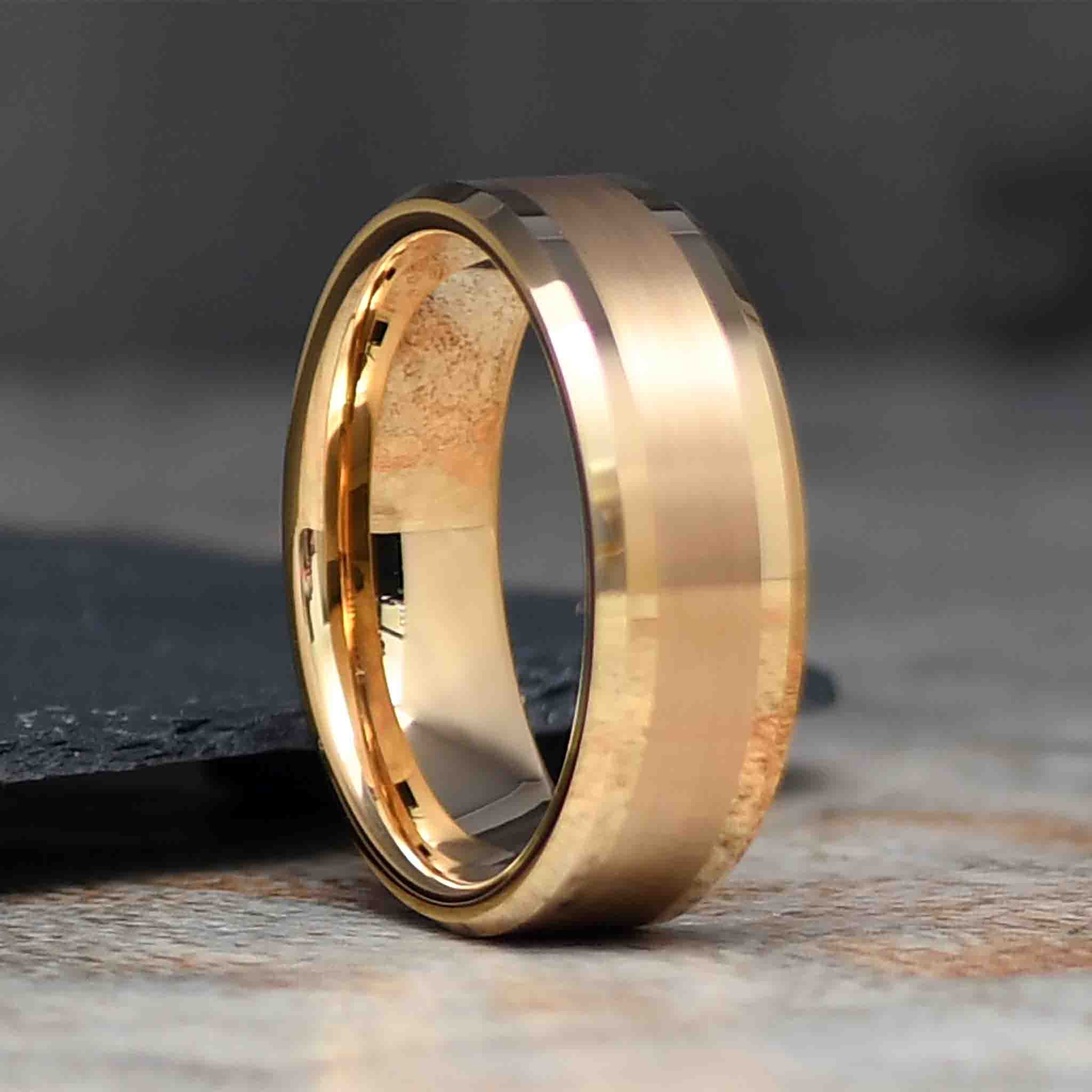 HONOR Gold Plated Tungsten Wedding Band 8mm - Gaboni Jewelers