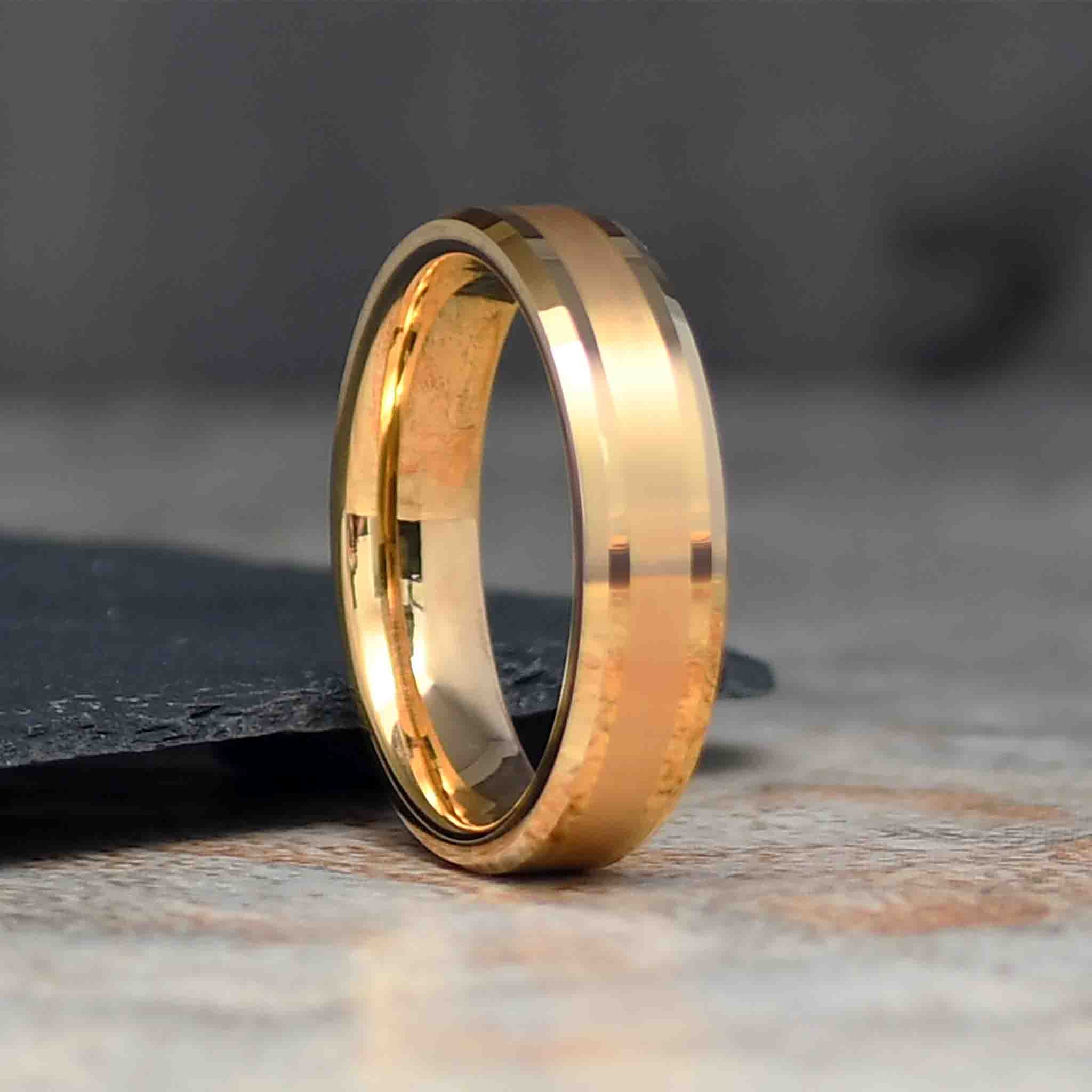 HONOR Gold Plated Tungsten Wedding Band 6mm - Gaboni Jewelers