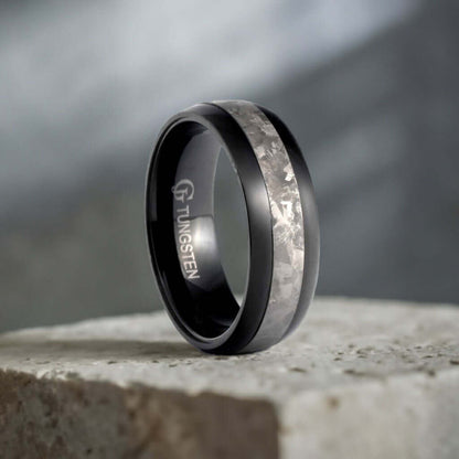 Meteorite Wedding Ring for Men Black DUNE - Gaboni Jewelers