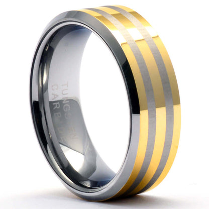 SCOT Men's Tungsten Wedding Band with Gold - Gaboni Jewelers