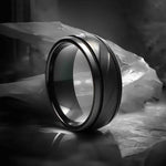 ATOS Zirconium Men's Ring Black Round Milled