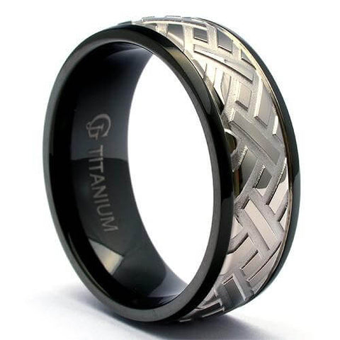 University Trendz 2PCS Her King His Queen Black Titanium Stainless Steel  Couple Rings Stainless Steel Black Silver Plated Ring Set Price in India -  Buy University Trendz 2PCS Her King His Queen