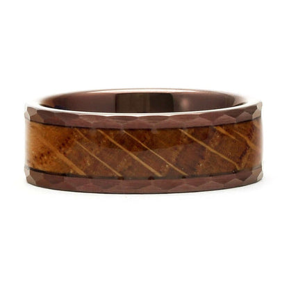  JIMMY Mens Tungsten Wedding Band Brown Wood Ring for Men - Gaboni Jewelers