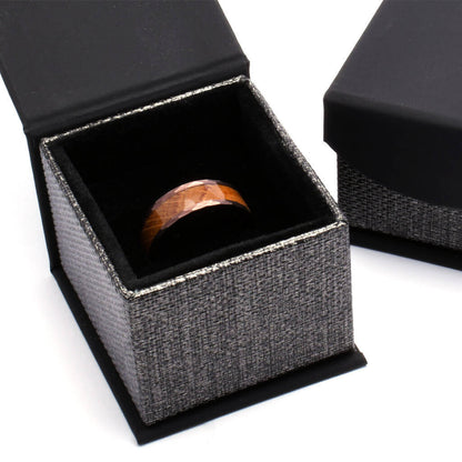 JIMMY Tungsten Ring for Men Brown Whiskey Ring for Him - Gaboni Jewelers