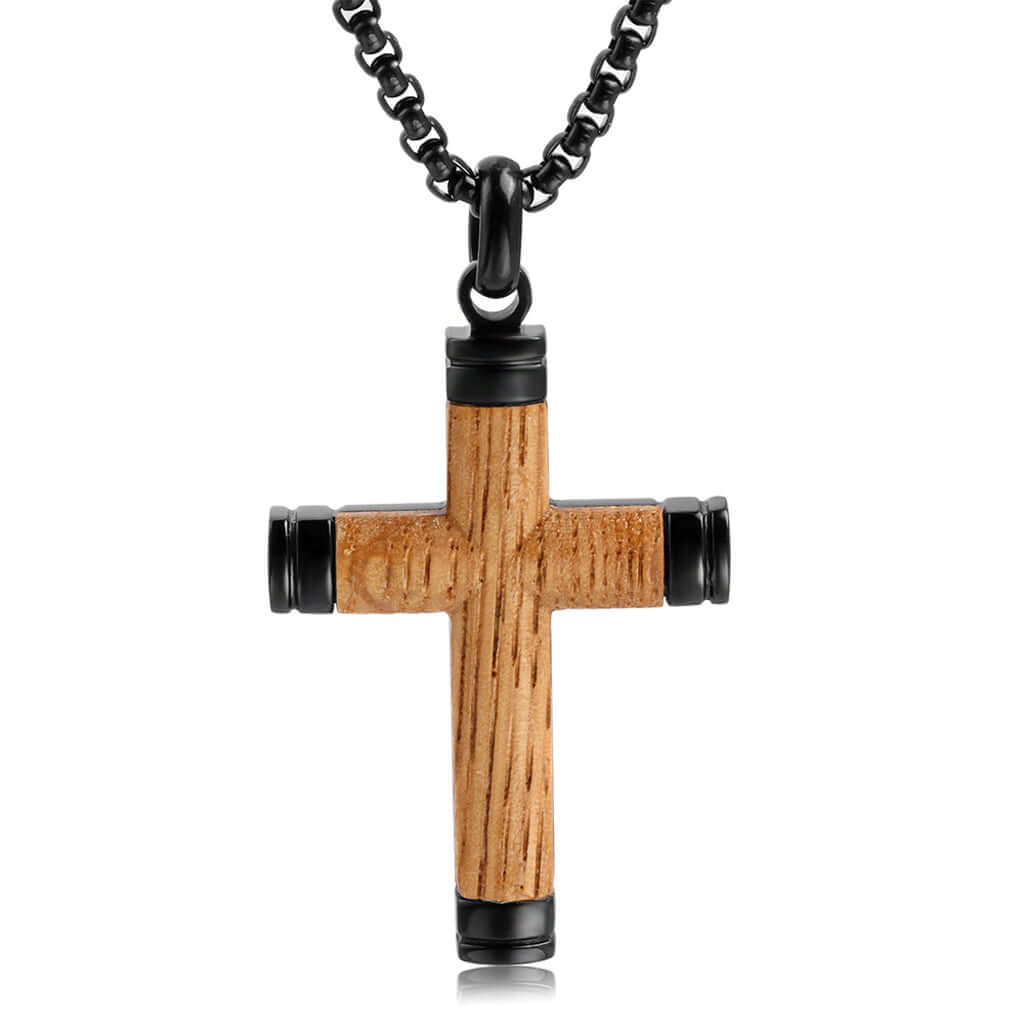 Buy the Mens Black and White Wood Necklace | JaeBee Jewelry