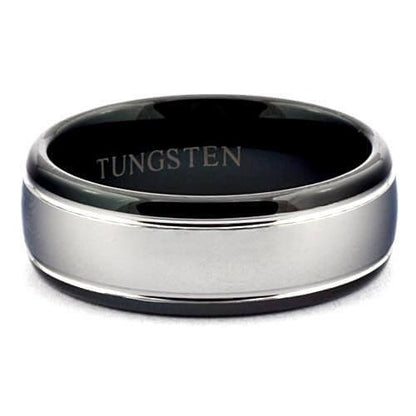 CATO Black Two Tone Tungsten Wedding Band - Gaboni Jewelers