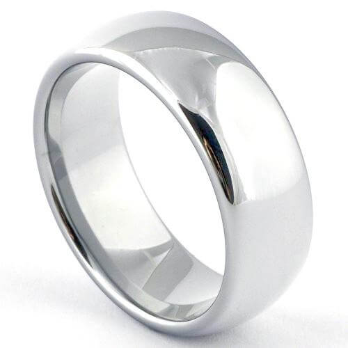 DARET 8mm White Tungsten Classic Wedding Band - Gaboni Jewelers