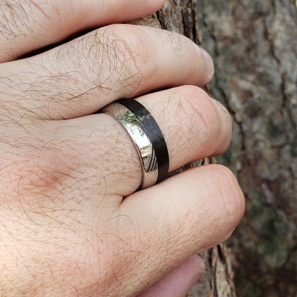 GIBILI Damascus Wedding Band Ring - Gaboni Jewelers