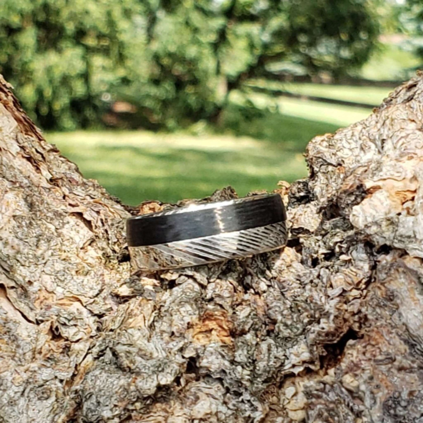 GIBILI Damascus Wedding Band Ring - Gaboni Jewelers