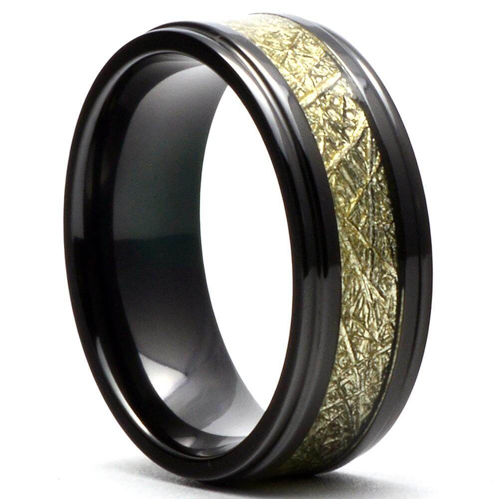 GIBO Black Zirconium Meteorite Wedding Band - Gaboni Jewelers