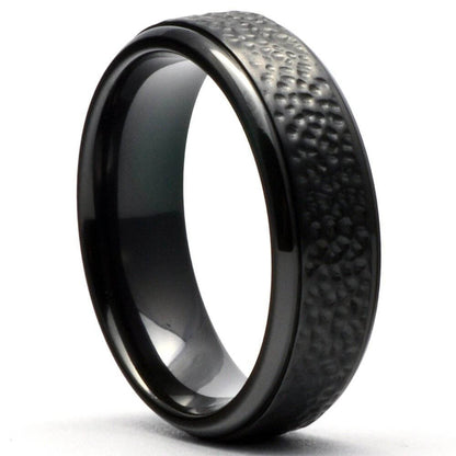 HAPERT Hammered Black Zirconium Wedding Band - Gaboni Jewelers