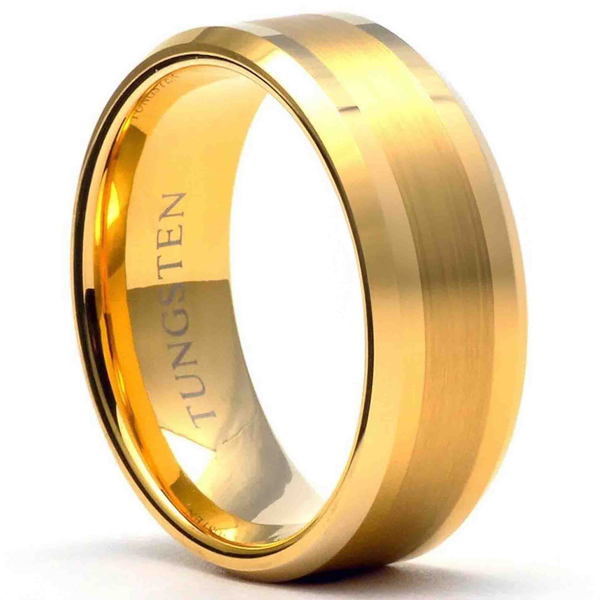 HONOR Gold Plated Tungsten Wedding Band - Gaboni Jewelers