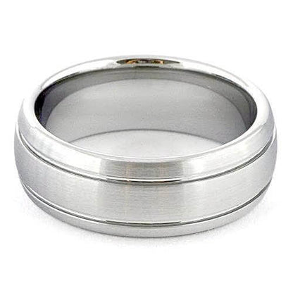 LORIS Dome White Tungsten Carbide Wedding Band - Gaboni Jewelers