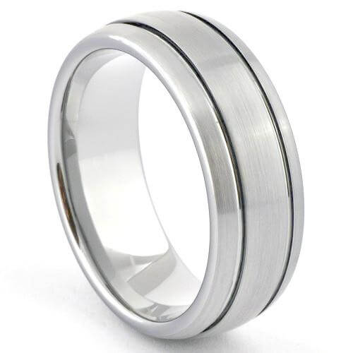 LORIS Dome White Tungsten Carbide Wedding Band - Gaboni Jewelers