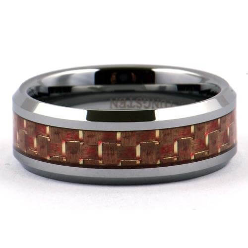 PIKO Tungsten Carbide Ring Pink Carbon-Fiber Inlay - Gaboni Jewelers