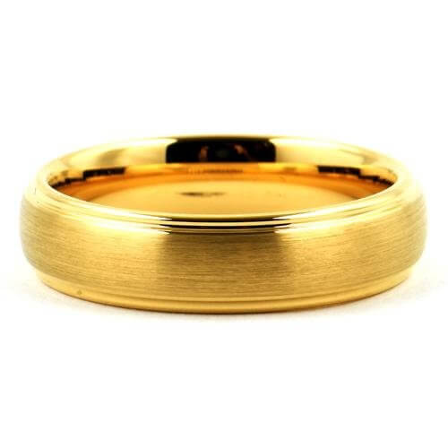 SARAH 14K Yellow Gold Plated Tungsten Wedding Band - Gaboni Jewelers