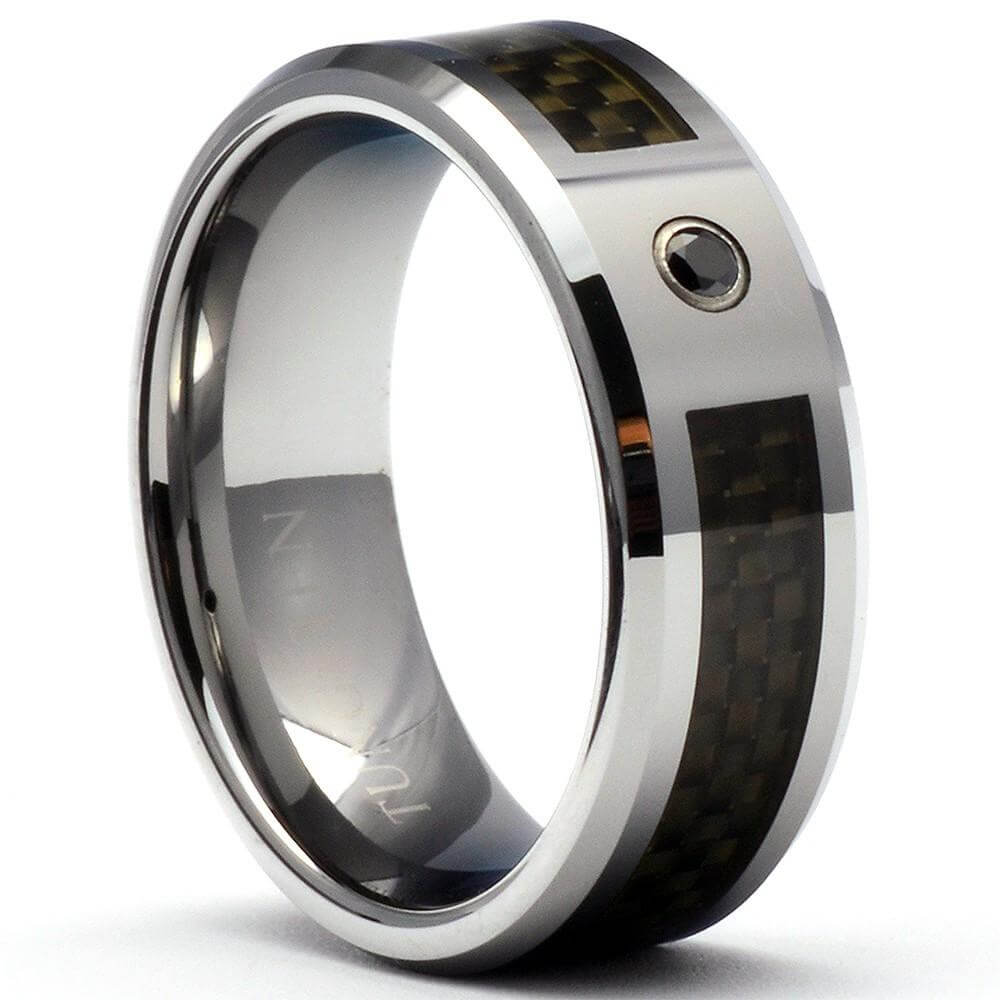 SPORT Tungsten Black Diamond Mens Ring - Gaboni Jewelers