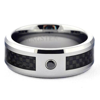 SPORT Tungsten Black Diamond Mens Ring - Gaboni Jewelers