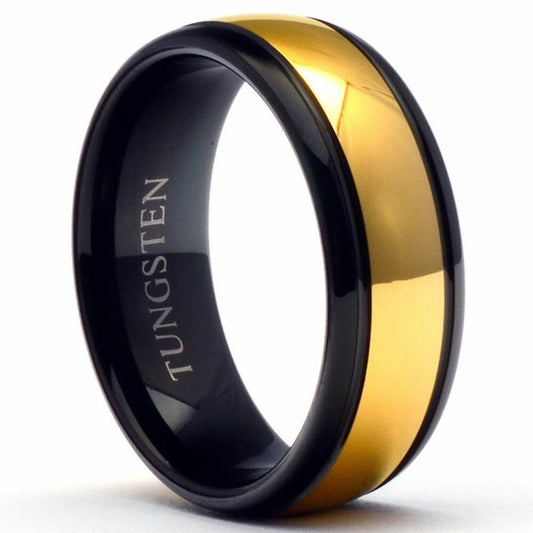 TERRIN Black and Gold Tungsten Ring - Gaboni Jewelers