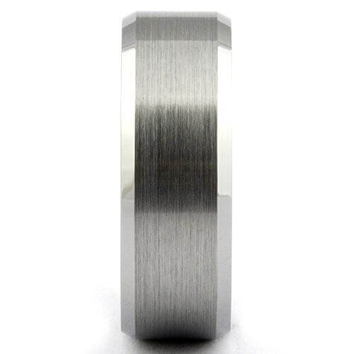 ZALTOR Brushed Tungsten Carbide Wedding Band & Beveled Edges - Gaboni Jewelers